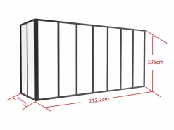 Cristalera de esquina de taller de aluminio termolacado - Ancho 210 x Prof. 60 x Alt. 105 - - BAYVIEW^Vente-unique