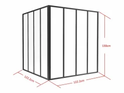 Vente-unique Cristalera de esquina de taller de aluminio termolacado - Ancho 210 x Prof. 210 x Alt. 130 - - BAYVIEW Negro Clearance