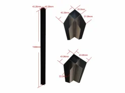 Vente-unique Cristalera de esquina de taller de aluminio termolacado - Ancho 210 x Prof. 210 x Alt. 130 - - BAYVIEW Negro Clearance