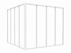 Cristalera de esquina de taller de aluminio termolacado - Ancho 210 x Prof. 60 x Alt. 130 - Negro - BAYVIEW^Vente-unique Sale