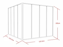 Cristalera de esquina de taller de aluminio termolacado - Ancho 210 x Prof. 60 x Alt. 130 - Negro - BAYVIEW^Vente-unique Sale