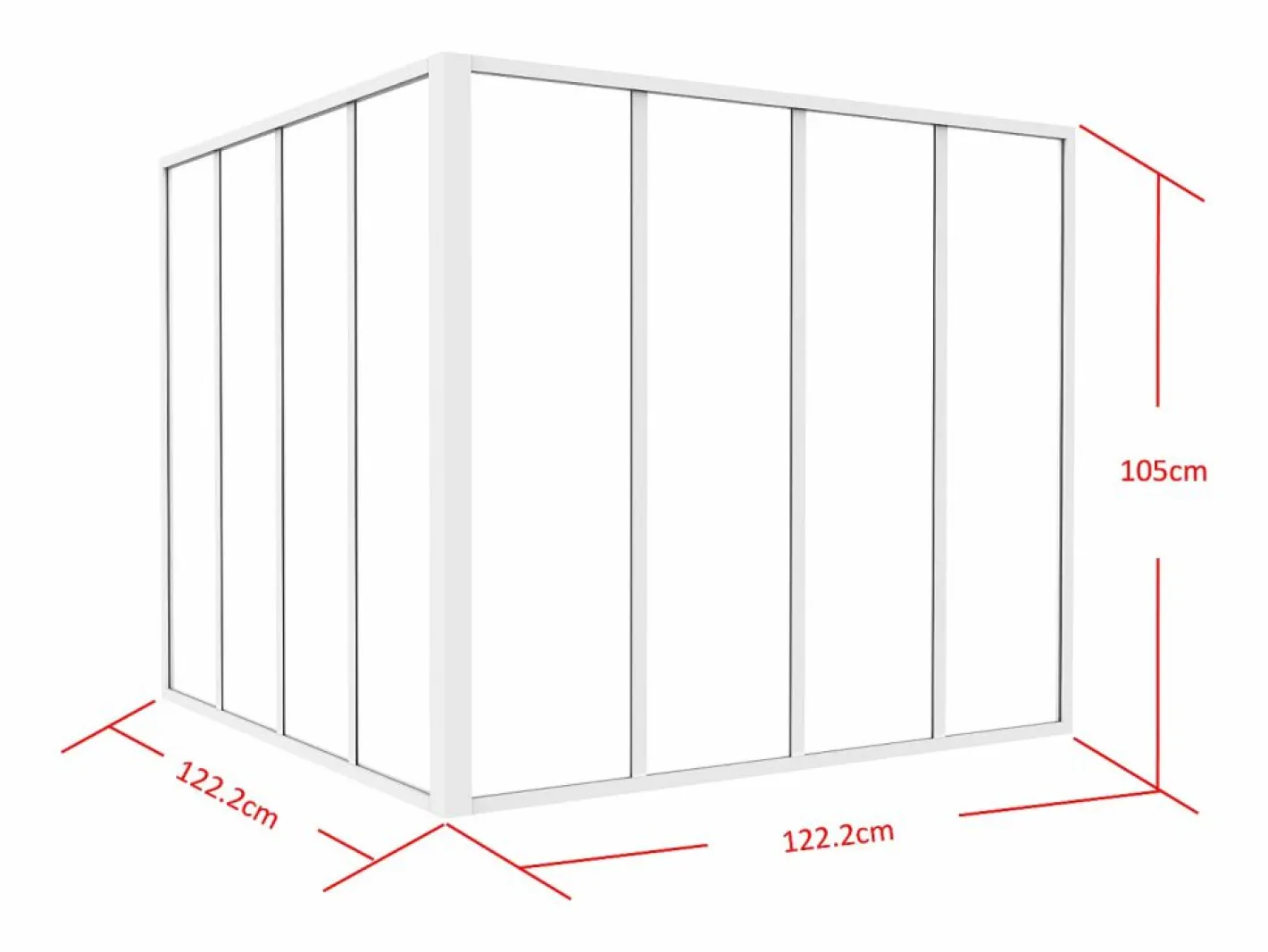 Cristalera de esquina de taller de aluminio termolacado - Ancho 210 x Prof. 60 x Alt. 130 - Negro - BAYVIEW^Vente-unique Sale