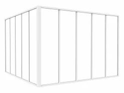 Cristalera de esquina de taller de aluminio termolacado - Ancho 150 x Prof. 150 x Alt. 105 - - BAYVIEW^Vente-unique Clearance