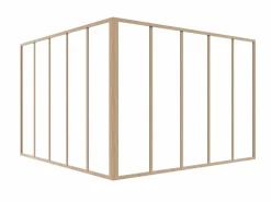 Cristalera de esquina de taller de aluminio termolacado 150 x 150 x 105 cm Natural claro BAYVIEW^Vente-unique Online