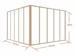 Cristalera de esquina de taller de aluminio termolacado 150 x 150 x 105 cm Natural claro BAYVIEW^Vente-unique Online