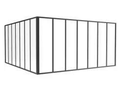 Cristalera de esquina de taller de aluminio termolacado - Ancho 210 x Prof. 210 x Alt. 105 - - BAYVIEW^Vente-unique