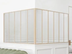 Vente-unique Cristalera Interior|Cristalera de esquina de taller de aluminio termolacado 180 x 150 x 105 cm Natural claro BAYVIEW