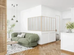 Vente-unique Cristalera Interior|Cristalera de esquina de taller de aluminio termolacado 180 x 150 x 105 cm Natural claro BAYVIEW