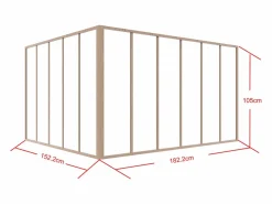 Vente-unique Cristalera Interior|Cristalera de esquina de taller de aluminio termolacado 180 x 150 x 105 cm Natural claro BAYVIEW