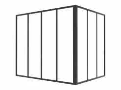 Vente-unique Cristalera Interior|Cristalera de esquina de taller de aluminio lacado - L120 x L90 x Alt. 105 - - BAYVIEW
