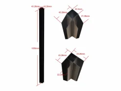 Vente-unique Cristalera Interior|Cristalera de esquina de taller de aluminio lacado - L120 x L90 x Alt. 105 - - BAYVIEW