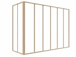 Vente-unique Cristalera de esquina de taller de aluminio termolacado - L180 x L60 x Alt. 130 - Natural claro - BAYVIEW Color natural claro Online