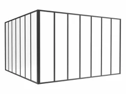 Vente-unique Cristalera Interior|Cristalera de esquina de taller de aluminio termolacado - Ancho 210 x Prof. 210 x Alt. 130 - - BAYVIEW