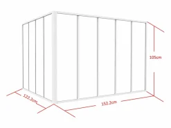 Cristalera de esquina de taller de aluminio termolacado - Ancho 210 x Prof. 60 x Alt. 105 - - BAYVIEW^Vente-unique Online