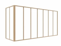 Vente-unique Cristalera de esquina de taller de aluminio termolacado - L210 x L60 x Alt. 105 - Natural claro - BAYVIEW Color natural claro Online