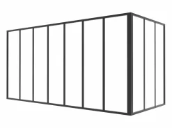 Cristalera de esquina de taller de aluminio termolacado - L210 x L90 x Alt. 105 - - BAYVIEW^Vente-unique Online