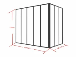 Vente-unique Cristalera Interior|Cristalera de esquina de taller de aluminio termolacado - L150 x L90 x Alt. 130 - - BAYVIEW
