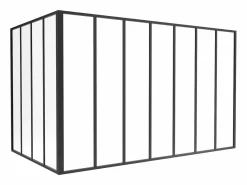 Vente-unique Cristalera Interior|Cristalera de esquina de taller de aluminio termolacado - Ancho 210 x Prof. 60 x Alt. 105 - - BAYVIEW