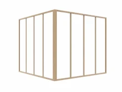 Vente-unique Cristalera de esquina de taller de aluminio termolacado 120 x 120 x 105 cm Natural claro BAYVIEW Color natural claro Online