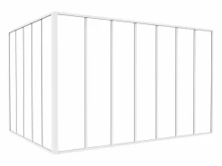 Vente-unique Cristalera de esquina de taller de aluminio termolacado - Ancho 210 x Prof. 150 x Alt. 130 - - BAYVIEW Blanco Outlet