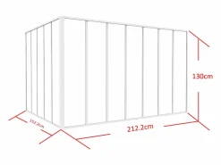 Vente-unique Cristalera de esquina de taller de aluminio termolacado - Ancho 210 x Prof. 150 x Alt. 130 - - BAYVIEW Blanco Outlet