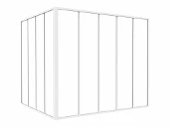Vente-unique Cristalera de esquina de taller de aluminio termolacado - Ancho 150 x Ancho 120 x Alt. 130 - - BAYVIEW Blanco Outlet