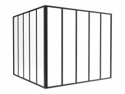 Vente-unique Cristalera de esquina de taller de aluminio termolacado - Ancho 150 x Prof. 150 x Alt. 130 - - BAYVIEW Negro