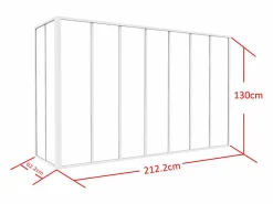 Cristalera de esquina de taller de aluminio termolacado - Ancho 210 x Prof. 60 x Alt. 130 - - BAYVIEW^Vente-unique