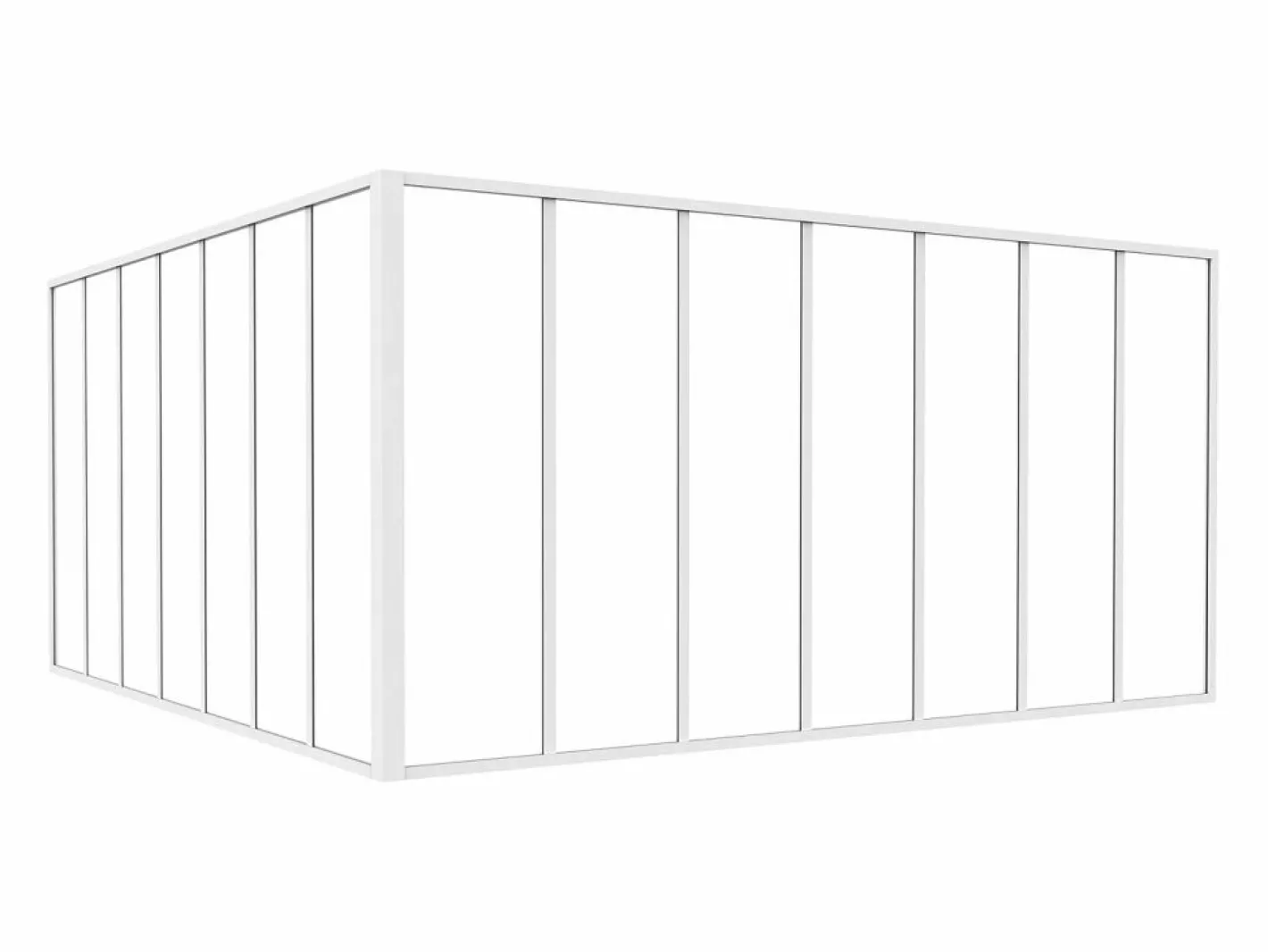 Vente-unique Cristalera Interior|Cristalera de esquina de taller de aluminio lacado - Ancho 210 x Prof. 210 x Alt. 105 - - BAYVIEW