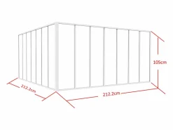 Vente-unique Cristalera Interior|Cristalera de esquina de taller de aluminio lacado - Ancho 210 x Prof. 210 x Alt. 105 - - BAYVIEW