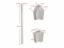 Vente-unique Cristalera Interior|Cristalera de esquina de taller de aluminio lacado - Ancho 210 x Prof. 210 x Alt. 105 - - BAYVIEW