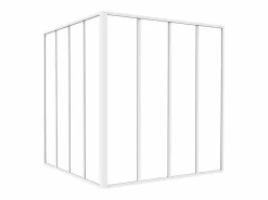 Vente-unique Cristalera de esquina de taller de aluminio termolacado - Ancho 120 x Prof. 120 x Alt. 130 - - BAYVIEW Blanco Hot