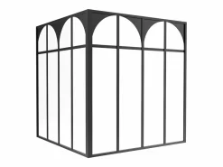Vente-unique Cristalera de esquina estilo art déco de aluminio termolacado - Ancho 120 x Prof. 120 x Alt. 130 - - ARCADEA Negro Discount