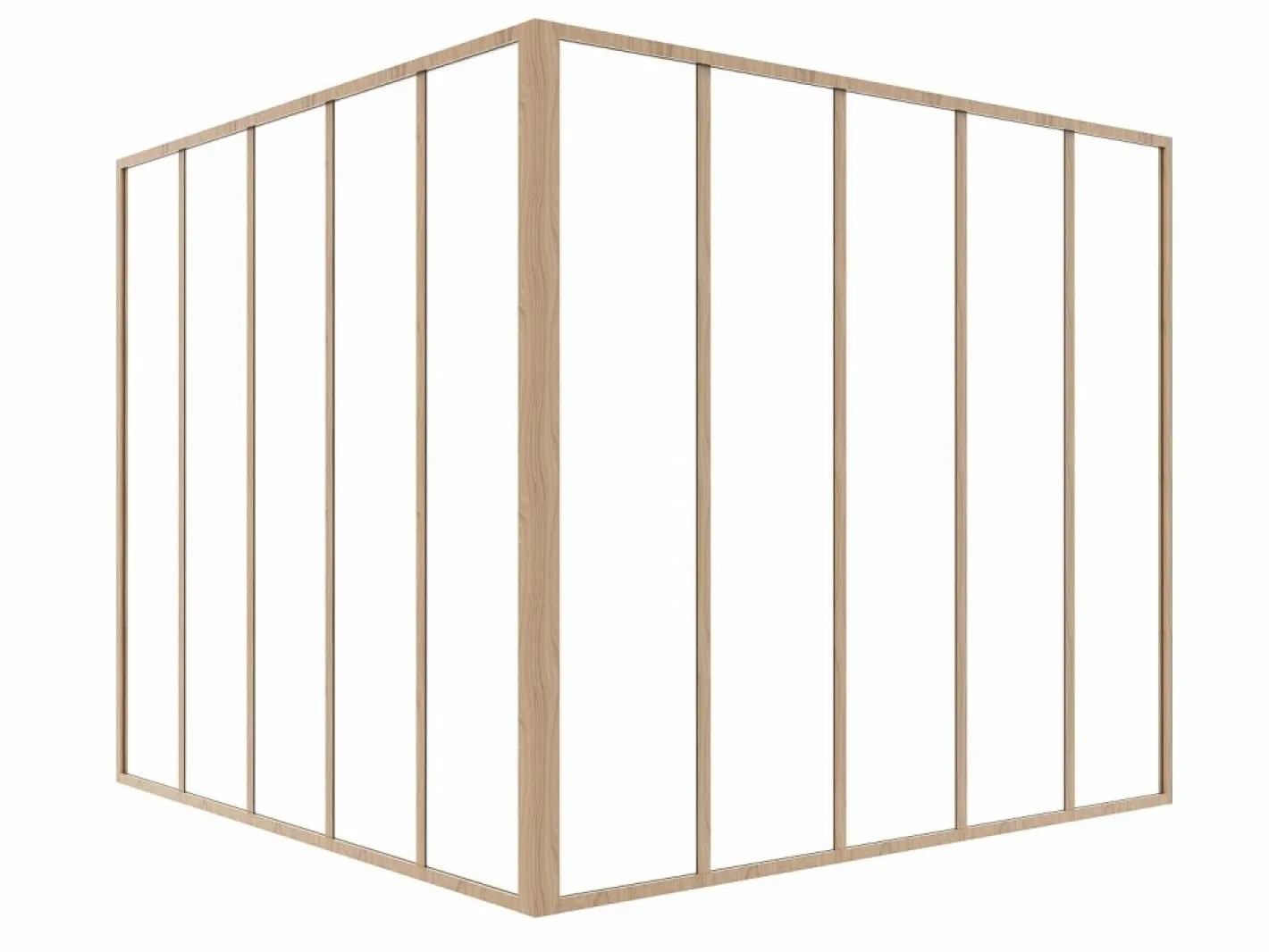 Cristalera de esquina taller de aluminio termolacado 150 x 150 x 130 cm Natural claro BAYVIEW^Vente-unique Clearance