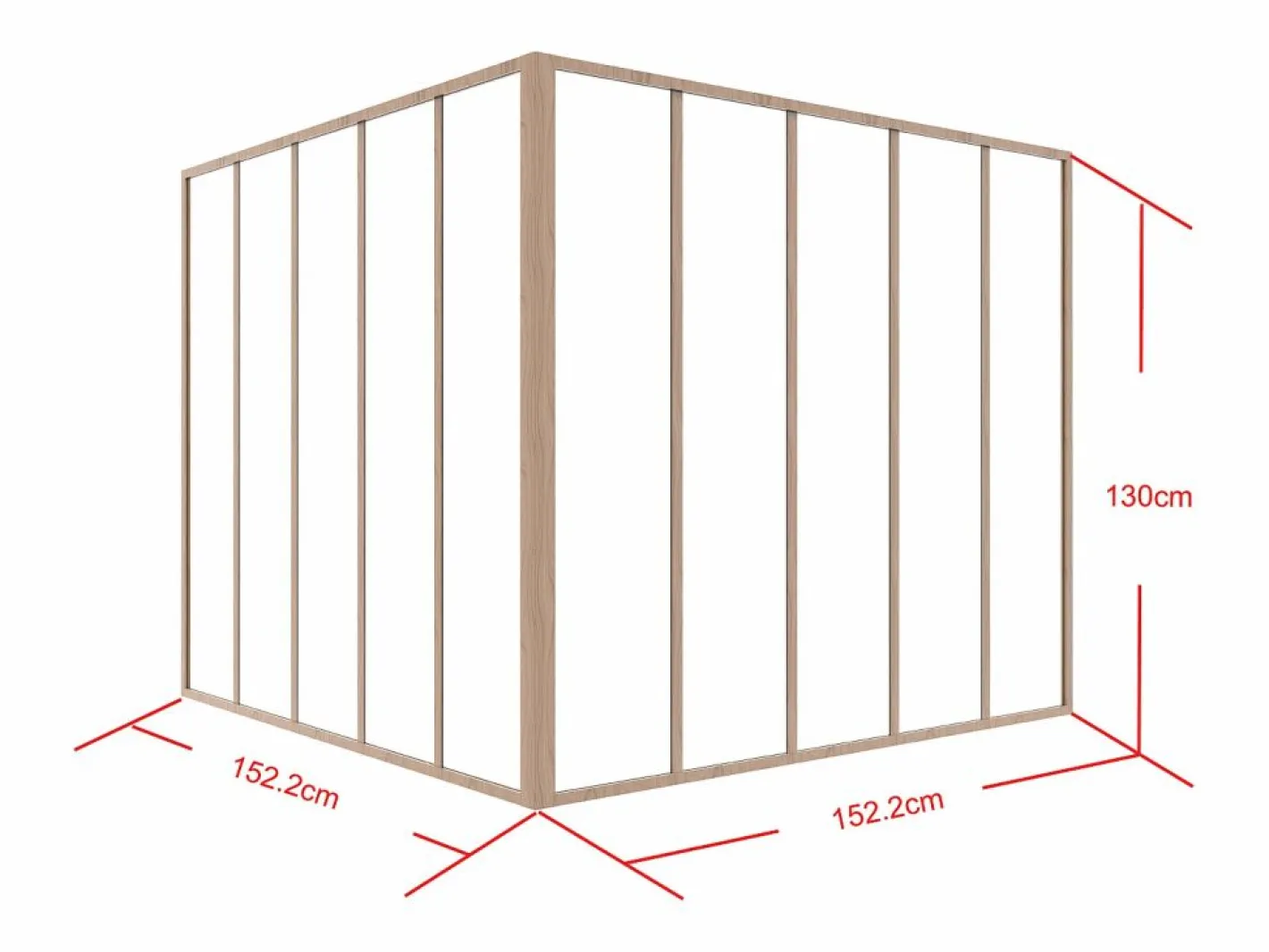 Cristalera de esquina taller de aluminio termolacado 150 x 150 x 130 cm Natural claro BAYVIEW^Vente-unique Clearance