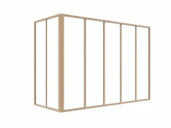 Vente-unique Cristalera Interior|Cristalera de esquina tipo taller de aluminio termolacado - L150 x L60 x H105 - Natural claro - BAYVIEW