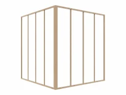 Vente-unique Cristalera de esquina tipo taller de aluminio termolacado 120 x 120 x 130 cm Natural claro BAYVIEW Color natural claro Discount