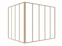 Vente-unique Cristalera de esquina tipo taller de aluminio termolacado 150 x 120 x 130 cm Natural claro BAYVIEW Color natural claro Hot