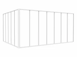 Vente-unique Cristalera de ángulo de taller de aluminio termolacado - Ancho 210 x Prof. 150 x Alt. 105 - - BAYVIEW Blanco Discount