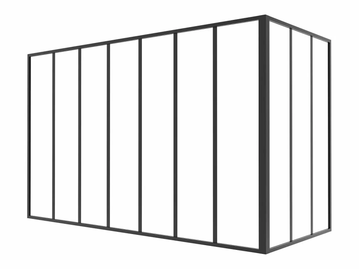 Vente-unique Cristalera Interior|Cristalera de taller de aluminio termolacado - L210 x L90 x A130 - - BAYVIEW
