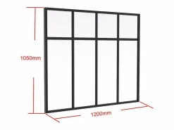 Vente-unique cristalera de taller diseño en aluminio termolacado - An.120 x Alt.105 - MAVORA Negro Clearance