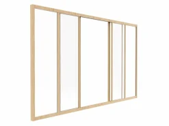 Cristalera deslizante de vidrio templado y aluminio natural claro 180x105 cm RAVENA^Vente-unique Outlet