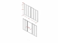 Cristalera deslizante de vidrio templado y aluminio natural claro 180x105 cm RAVENA^Vente-unique Outlet