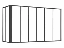 Vente-unique Cristalera esquinera atelier de aluminio termolacado 180 x 60 x Alt. 130 BAYVIEW Negro Sale
