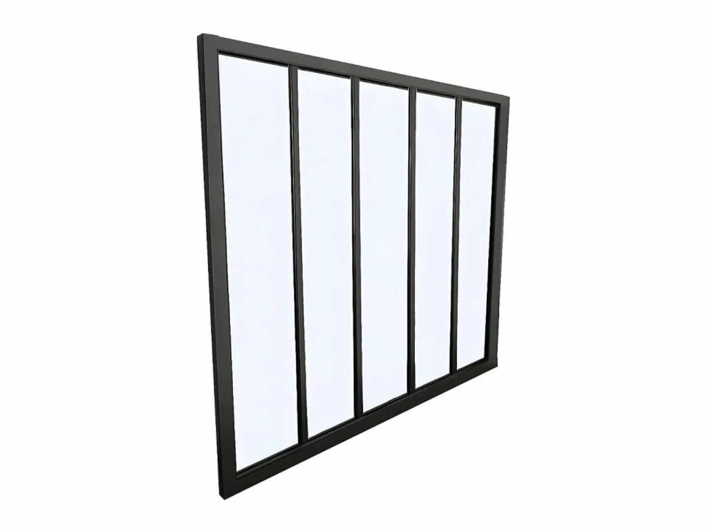Vente-unique Cristalera estilo atelier BAYVIEW aluminio 150x130 Negro Sale