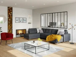 Vente-unique Cristalera estilo atelier BAYVIEW aluminio 150x130 Negro Sale