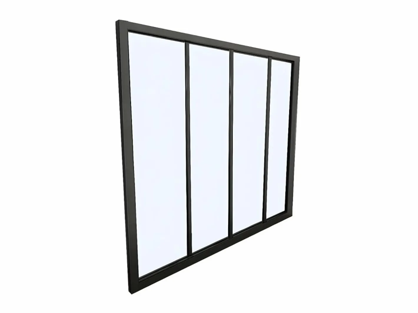 Cristalera estilo atelier BAYVIEW aluminio 120x130^Vente-unique Sale