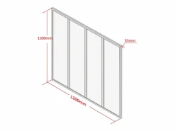 Cristalera estilo atelier BAYVIEW aluminio 120x130^Vente-unique Sale