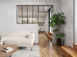 Vente-unique Cristalera Interior|Cristalera estilo taller con travesaño, Ancho 120 x Alt. 105 + Ancho 83 x Alt. 40 cm, , BAYVIEW