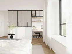 Vente-unique Cristalera Interior|Cristalera estilo taller con travesaño, Ancho 150 x Alt. 105 + Ancho 73 x Alt. 40 cm, , BAYVIEW